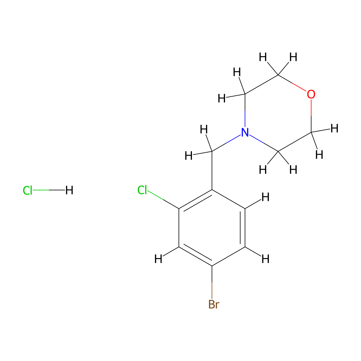 4-[(Bromo-2-chlorophenyl)methyl]morpholine hydrochloride molecular structure, CAS 1394291-41-8