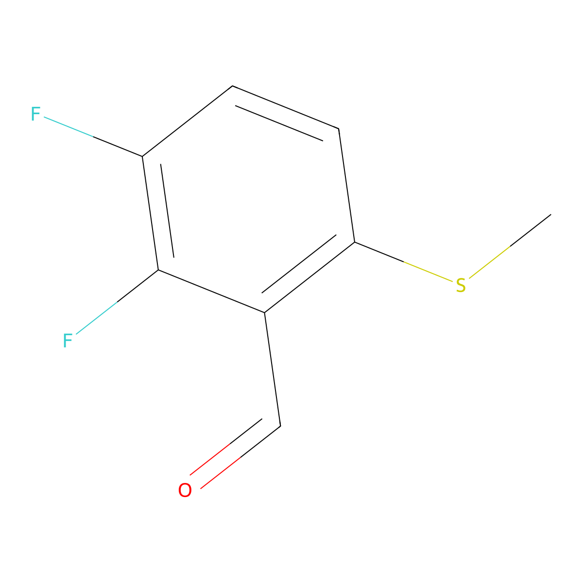 2,3-Difluoro-6-(methylthio)benzaldehyde molecular structure, CAS 1394291-42-9