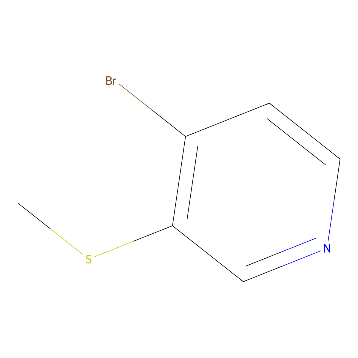 4-Bromo-3-(methylsulfanyl)pyridine molecular structure, CAS 1394291-44-1