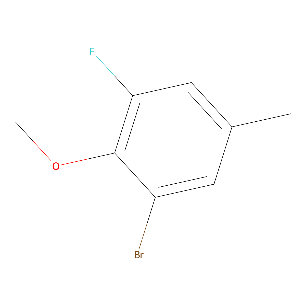 1-Bromo-3-fluoro-2-methoxy-5-methylbenzene molecular structure, CAS 1394291-45-2