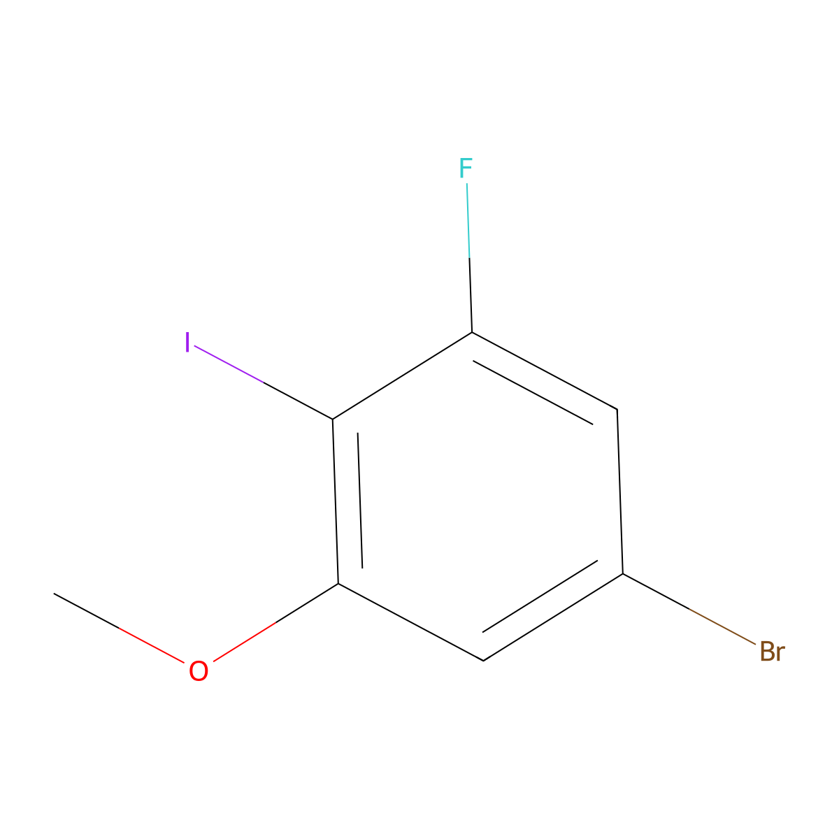 5-Bromo-3-fluoro-2-iodoanisole molecular structure, CAS 1394291-47-4