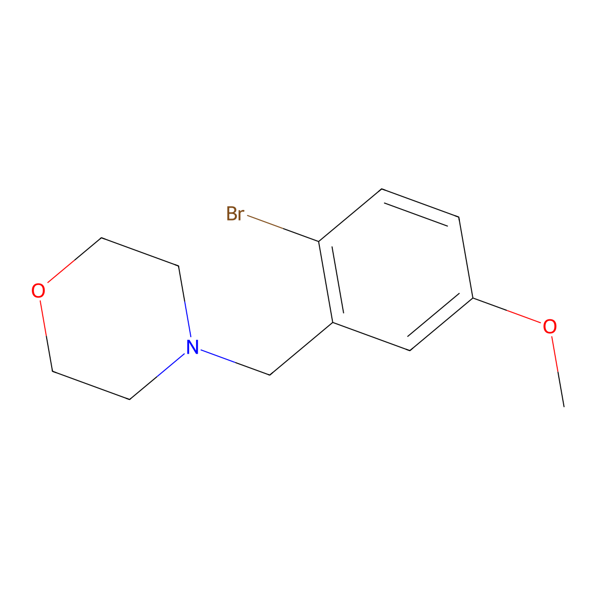 4-(2-Bromo-5-methoxybenzyl)morpholine molecular structure, CAS 1394291-49-6
