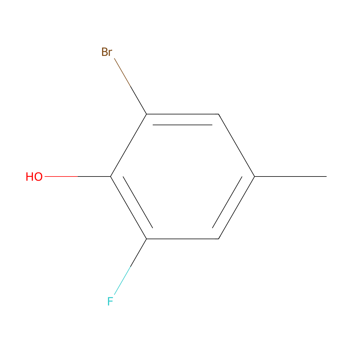 2-Bromo-6-fluoro-4-methylphenol molecular structure, CAS 1394291-51-0