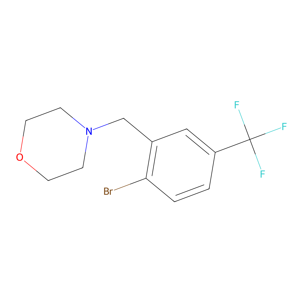 4-[[2-Bromo-5-(trifluoromethyl)phenyl]methyl]morpholine molecular structure, CAS 1394291-53-2