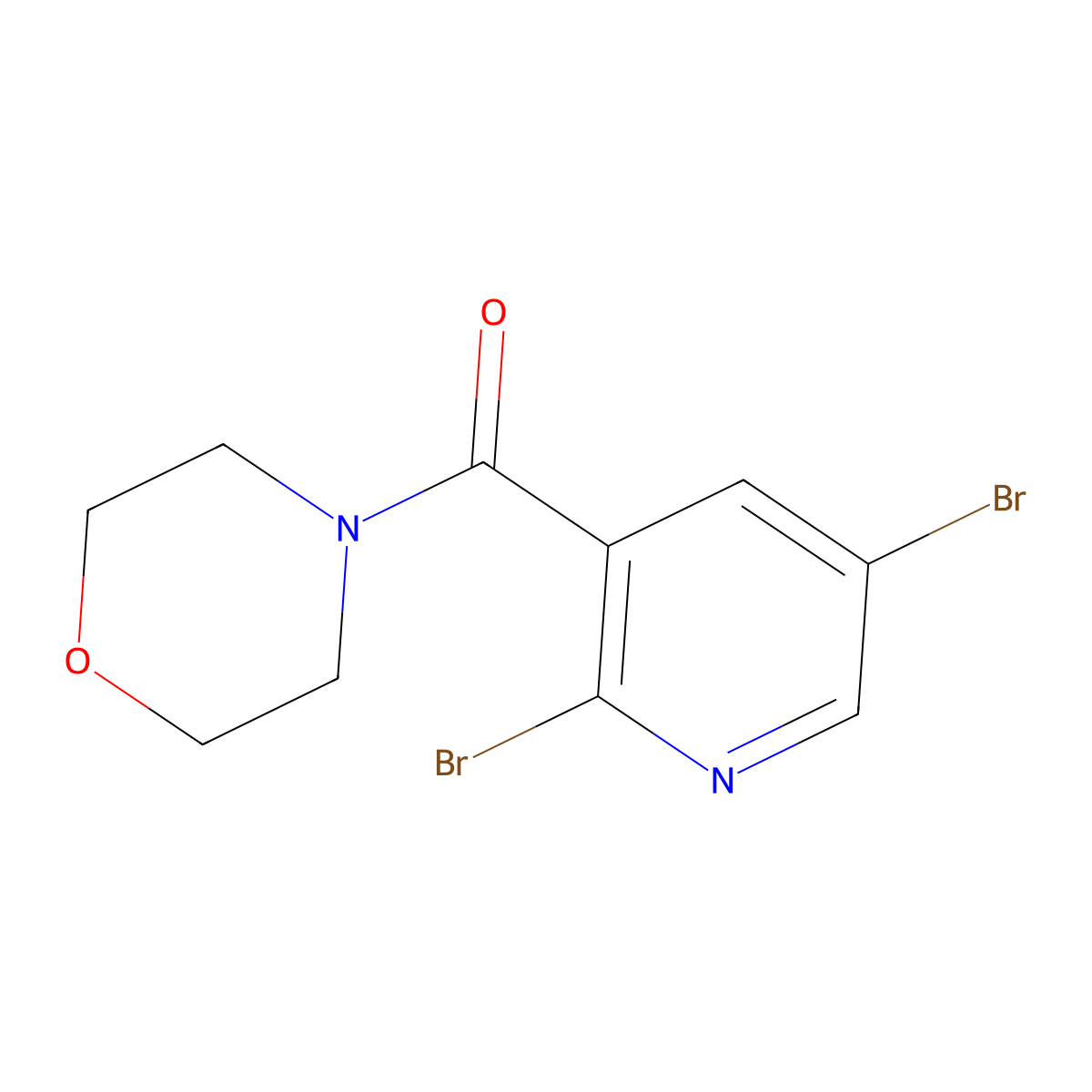 (2,5-Dibromopyridin-3-yl)(morpholino)methanone molecular structure, CAS 1394291-58-7