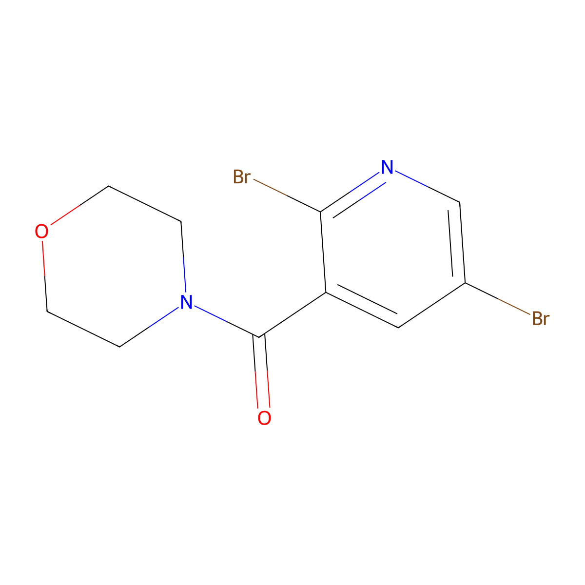 (2,5-Dibromopyridin-3-yl)(morpholino)methanone molecular structure, CAS 1394291-58-7