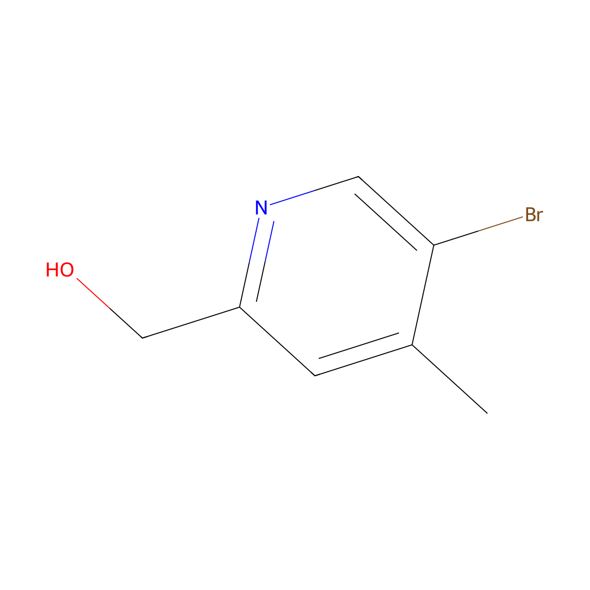 (5-Bromo-4-methylpyridin-2-yl)methanol molecular structure, CAS 1394291-59-8