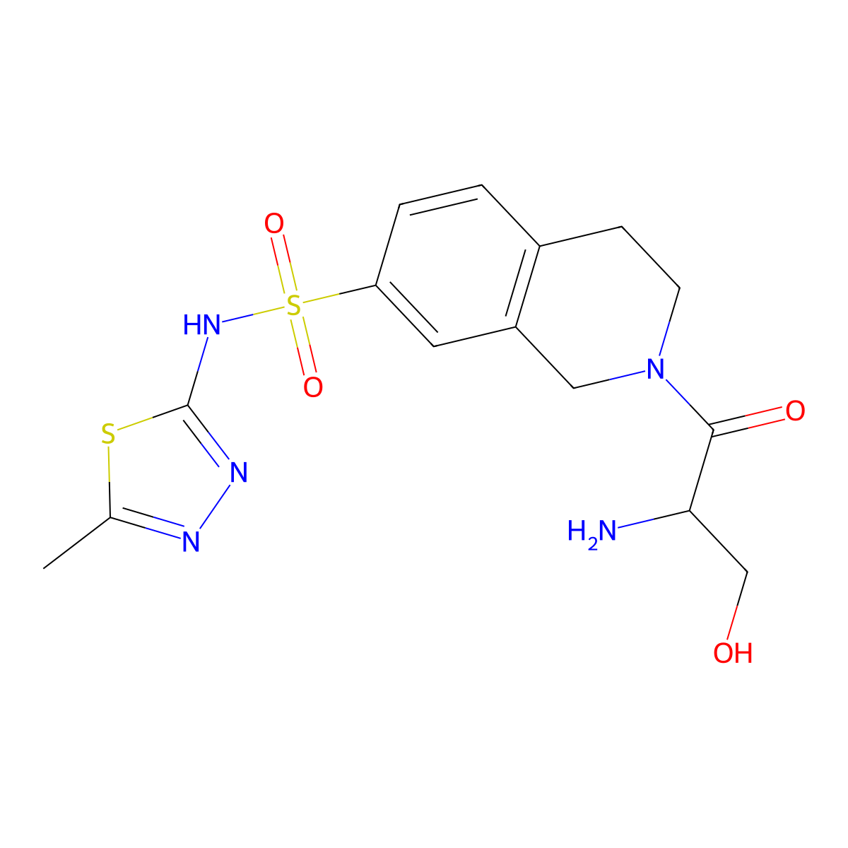 2-(L-Seryl)-N-(5-methyl-1,3,4-thiadiazol-2-yl)-1,2,3,4-tetrahydroisoquinoline-7-sulfonamide molecular structure, CAS 1394299-22-9