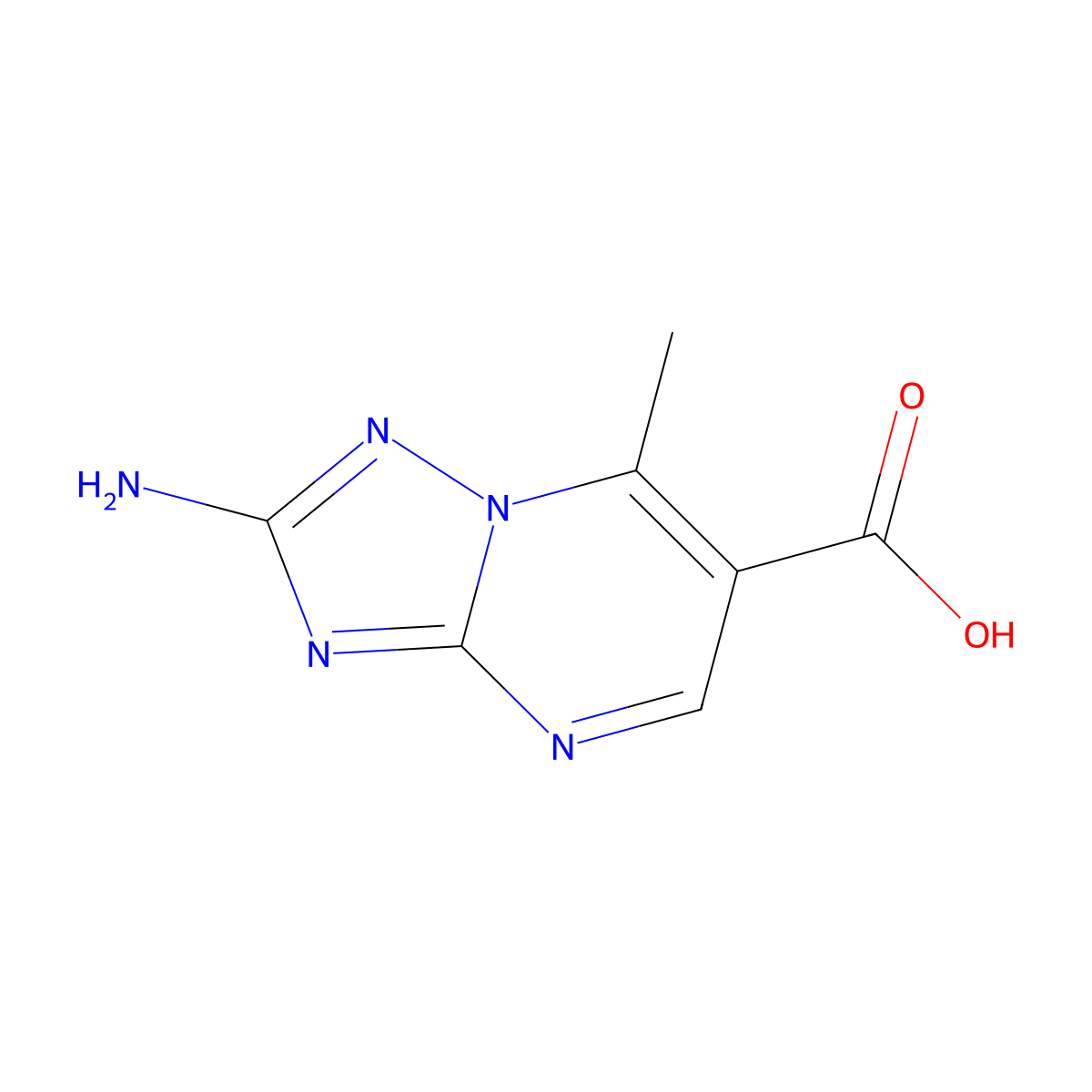2-Amino-7-methyl-[1,2,4]triazolo[1,5-a]pyrimidine-6-carboxylic acid molecular structure, CAS 1394306-55-8