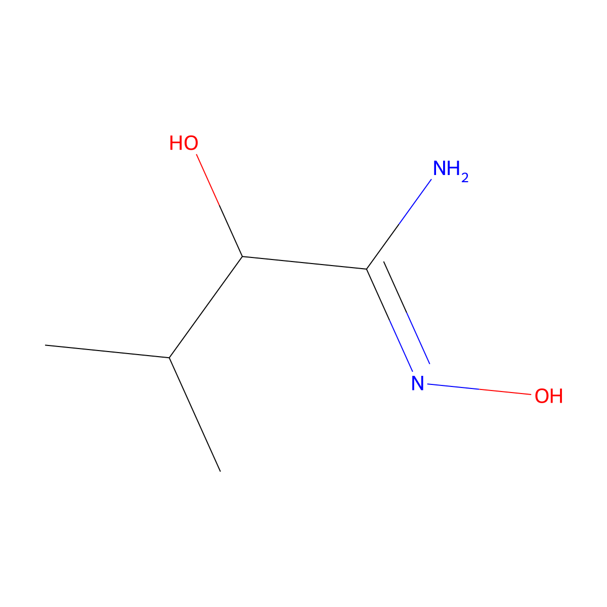 (1E)-N',2-dihydroxy-3-methylbutanimidamide molecular structure, CAS 1394306-93-4