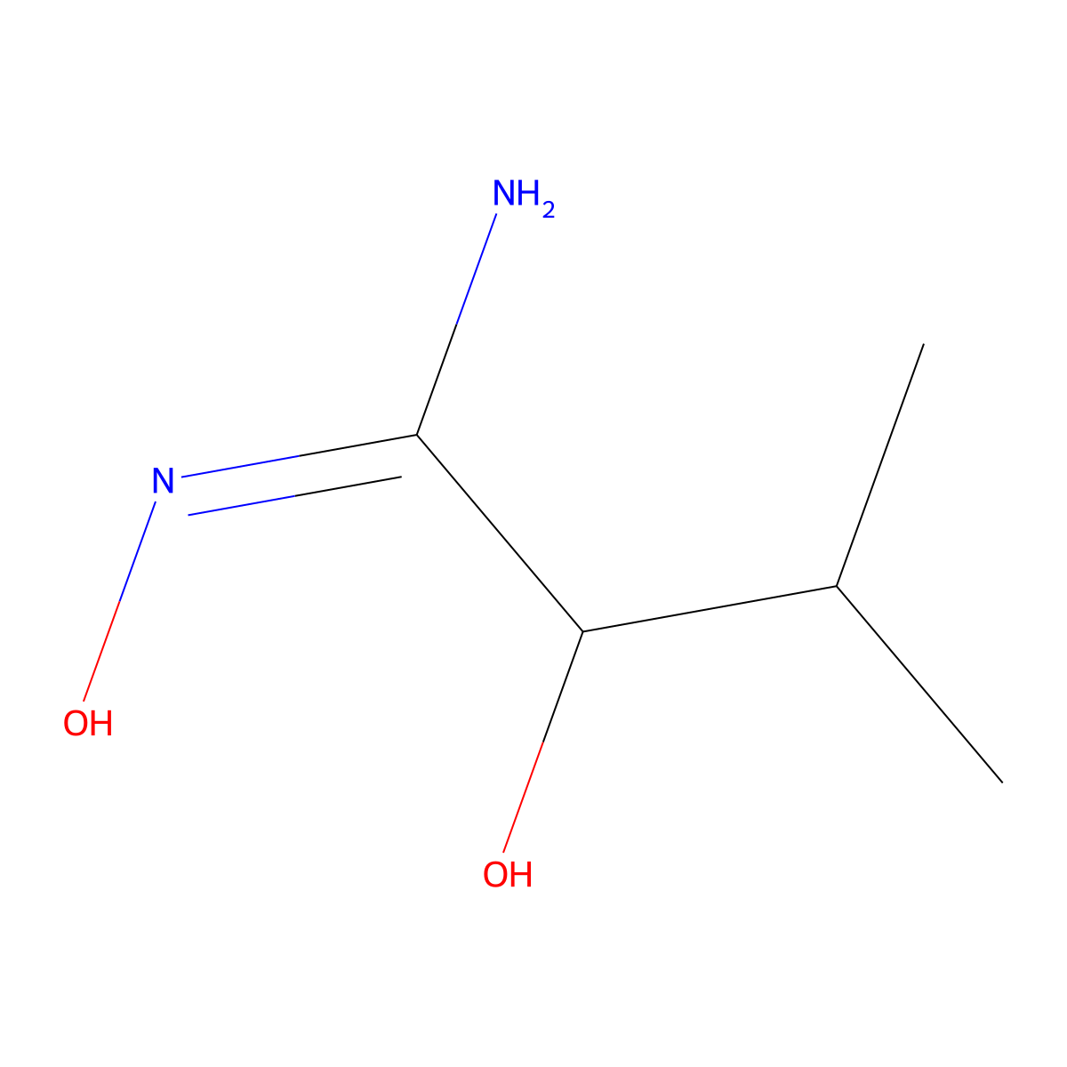 (1E)-N',2-dihydroxy-3-methylbutanimidamide molecular structure, CAS 1394306-93-4