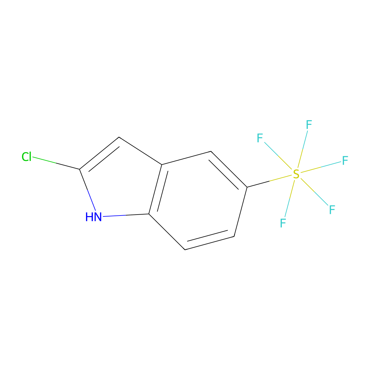 2-Chloro-5-pentafluorosulfanyl-1H-indole molecular structure, CAS 1394319-48-2