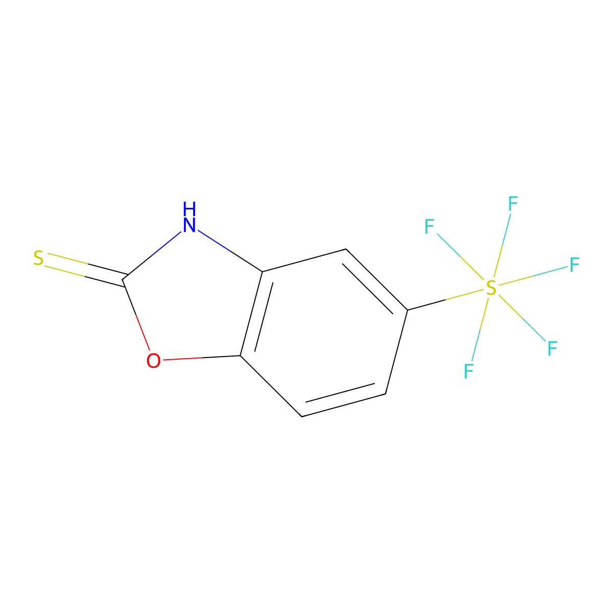 5-(Pentafluorosulfanyl)benzo[d]oxazole-2(3H)-thione molecular structure, CAS 1394319-58-4