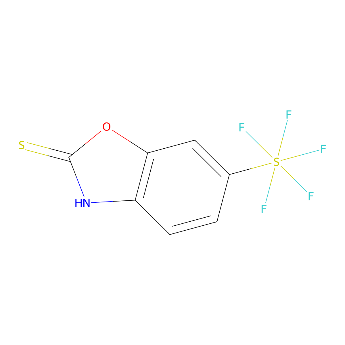6-(pentafluorosulfanyl)benzo[d]oxazole-2(3H)-thione molecular structure, CAS 1394319-60-8