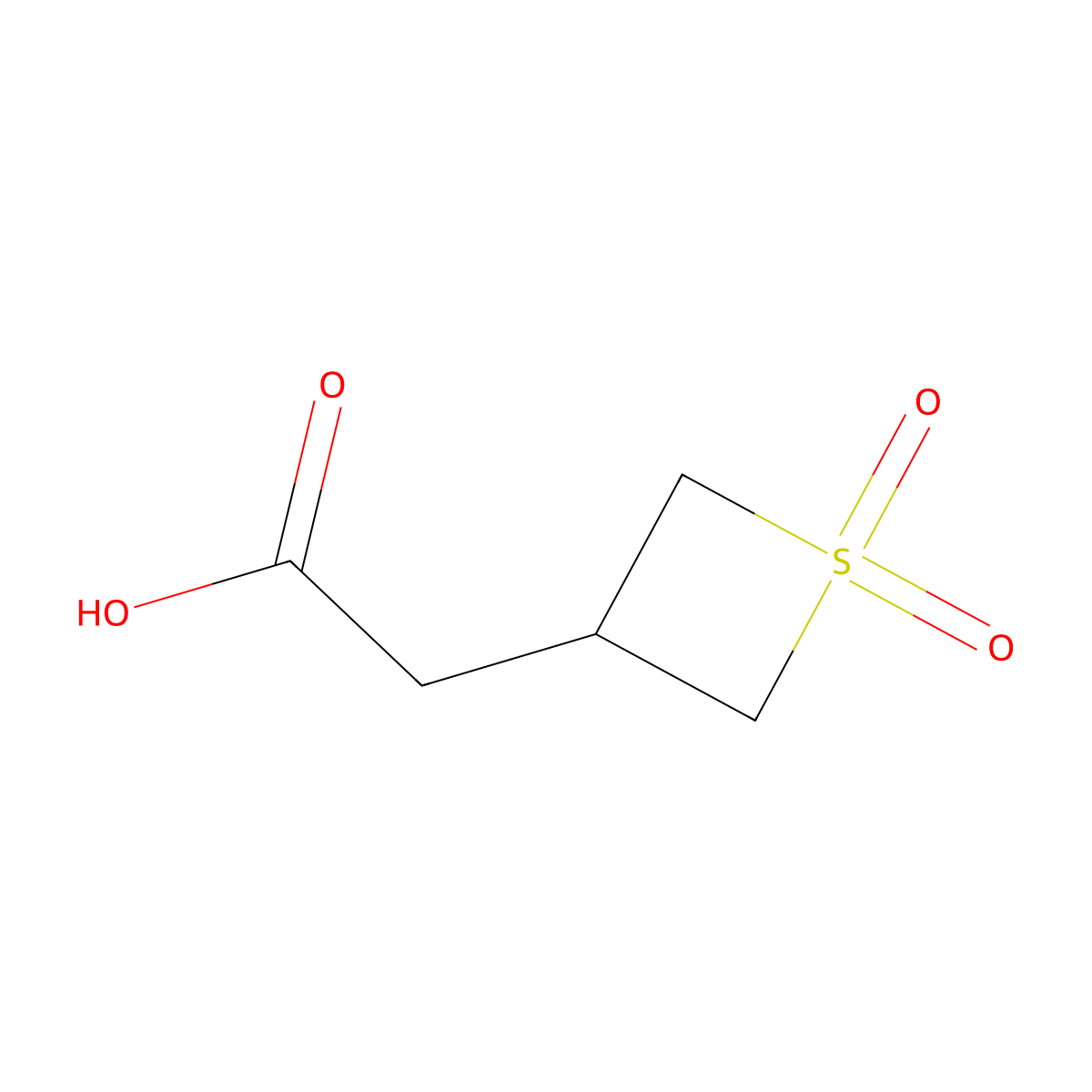 2-(1,1-Dioxo-1lambda6-thietan-3-yl)acetic acid molecular structure, CAS 1394319-63-1