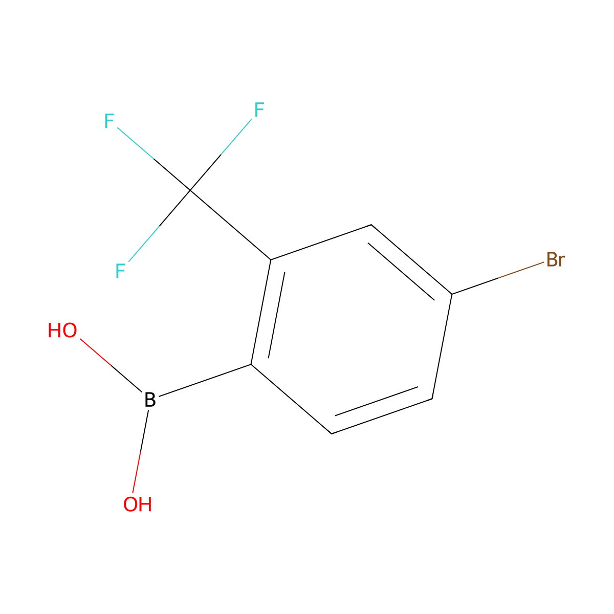 4-Bromo-2-(trifluoromethyl)phenylboronic acid molecular structure, CAS 1394346-22-5