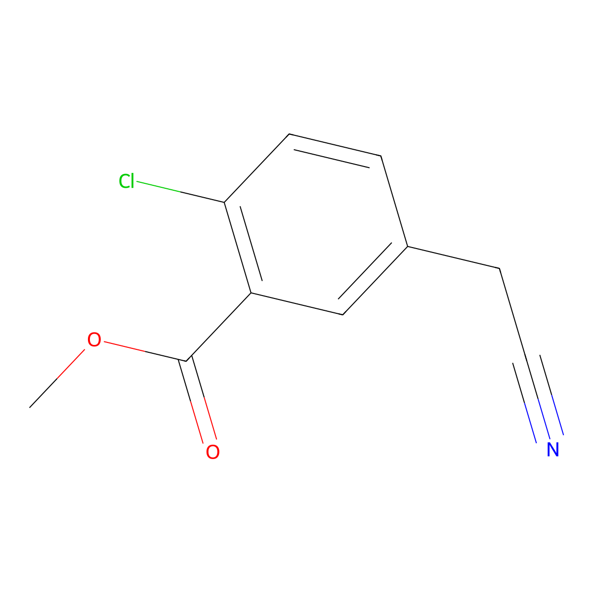 Methyl 2-chloro-5-(cyanomethyl)benzoate molecular structure, CAS 1394349-46-2