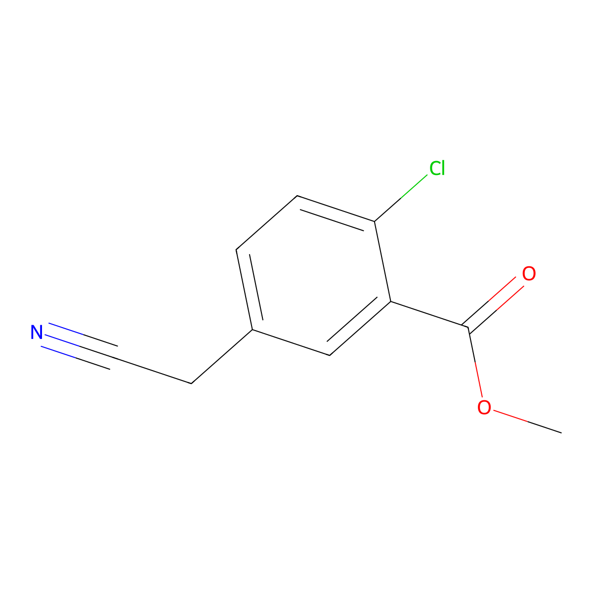 Methyl 2-chloro-5-(cyanomethyl)benzoate molecular structure, CAS 1394349-46-2