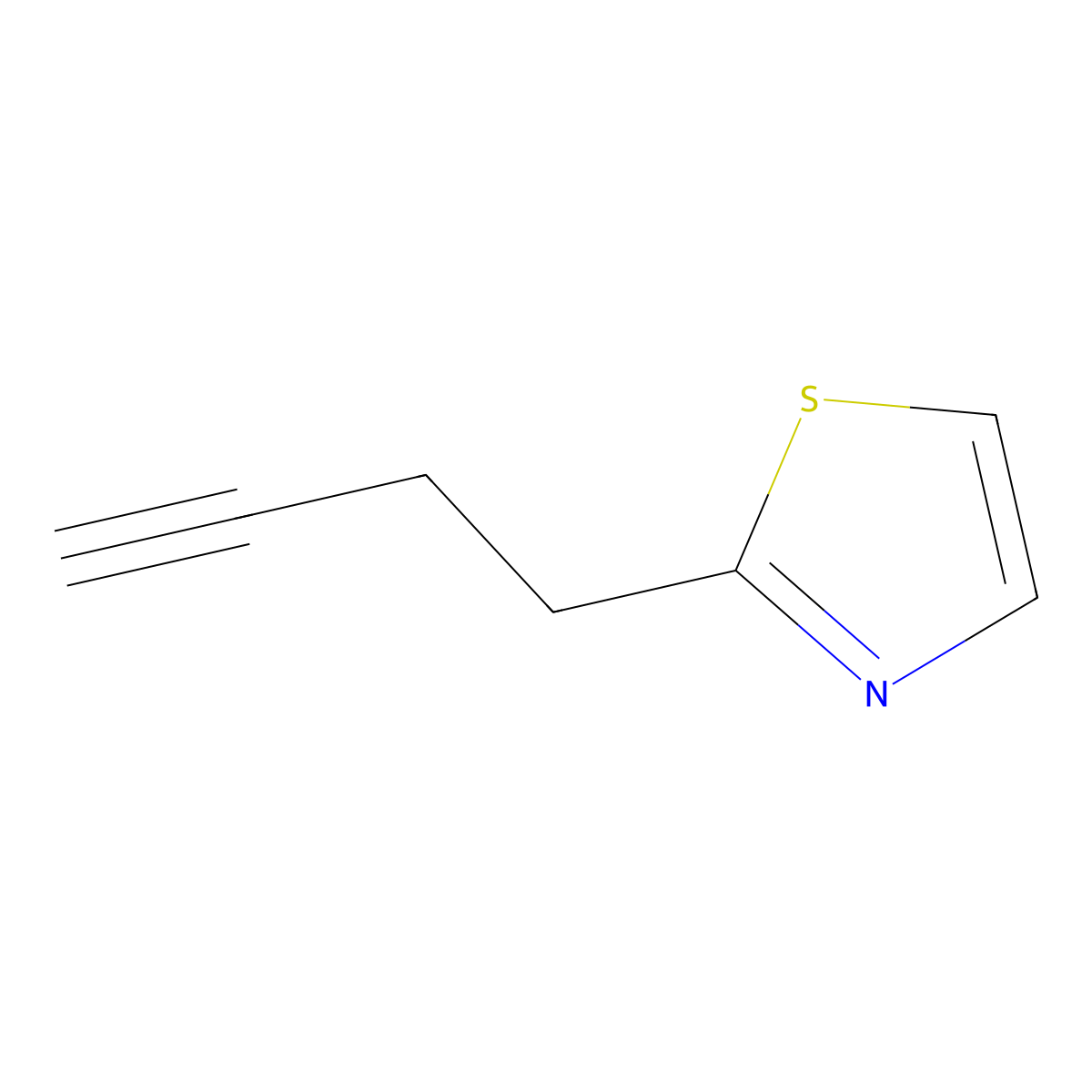 2-(But-3-yn-1-yl)thiazole molecular structure, CAS 1394359-50-2