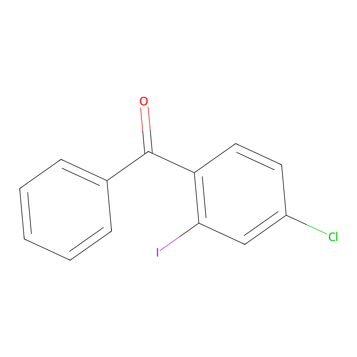 (4-Chloro-2-iodophenyl)(phenyl)methanone molecular structure, CAS 139437-28-8