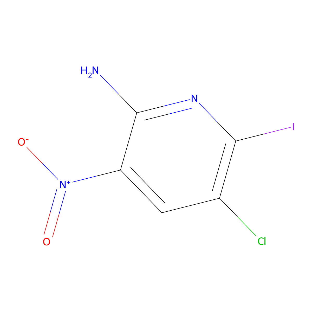 5-Chloro-6-iodo-3-nitropyridin-2-amine molecular structure, CAS 1394373-21-7