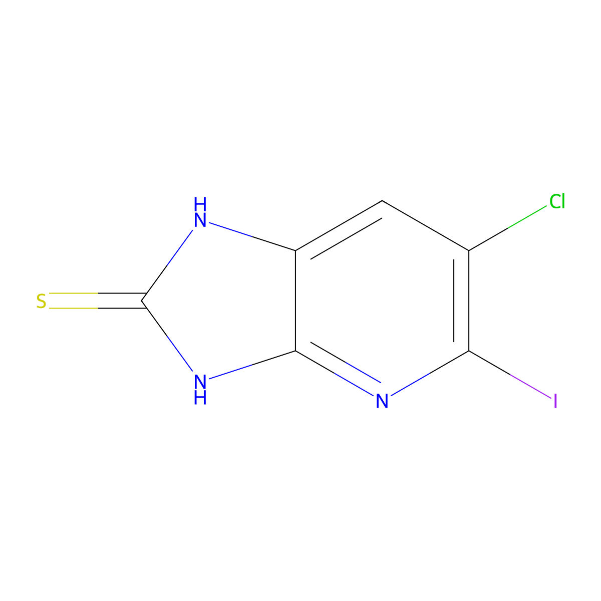 6-Chloro-5-iodo-1H-imidazo[4,5-b]pyridine-2(3H)-thione molecular structure, CAS 1394373-25-1
