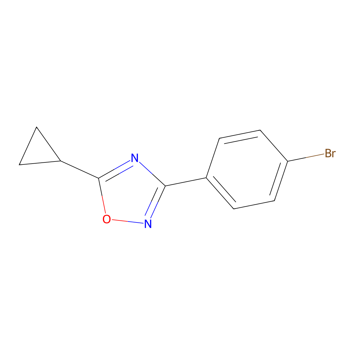 3-(4-Bromophenyl)-5-cyclopropyl-1,2,4-oxadiazole molecular structure, CAS 1394374-13-0