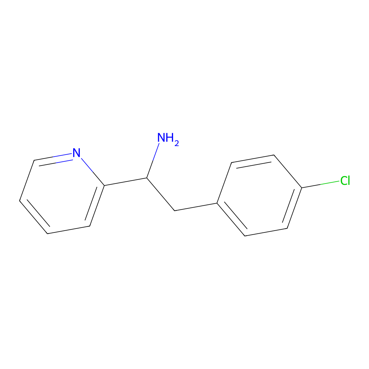 2-(4-Chlorophenyl)-1-(pyridin-2-yl)ethan-1-amine molecular structure, CAS 139439-02-4