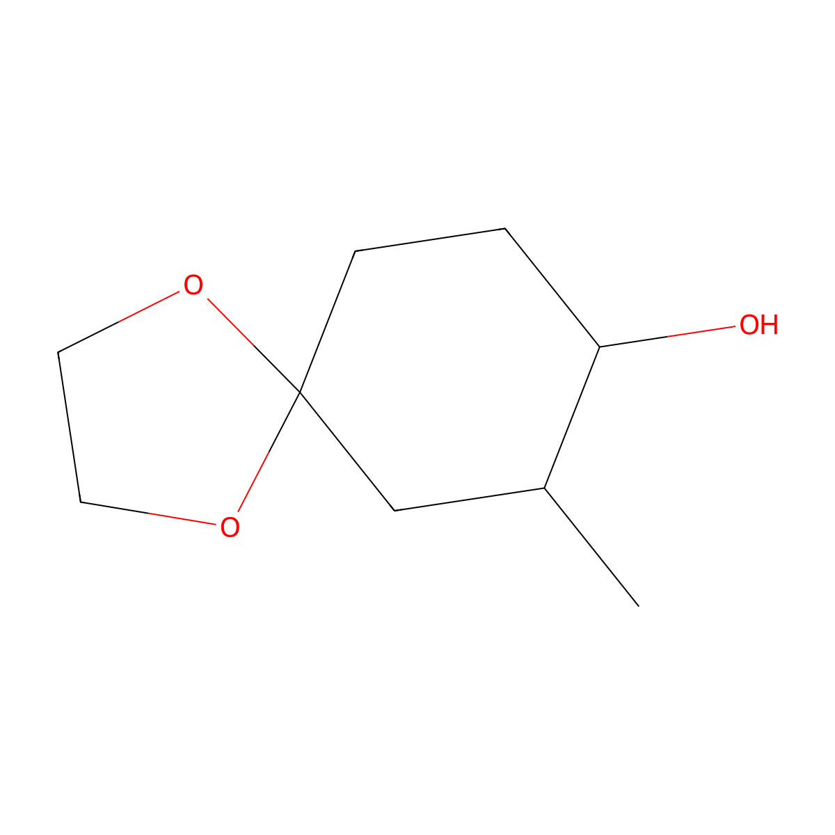 7-Methyl-1,4-dioxaspiro[4.5]decan-8-ol molecular structure, CAS 13944-81-5