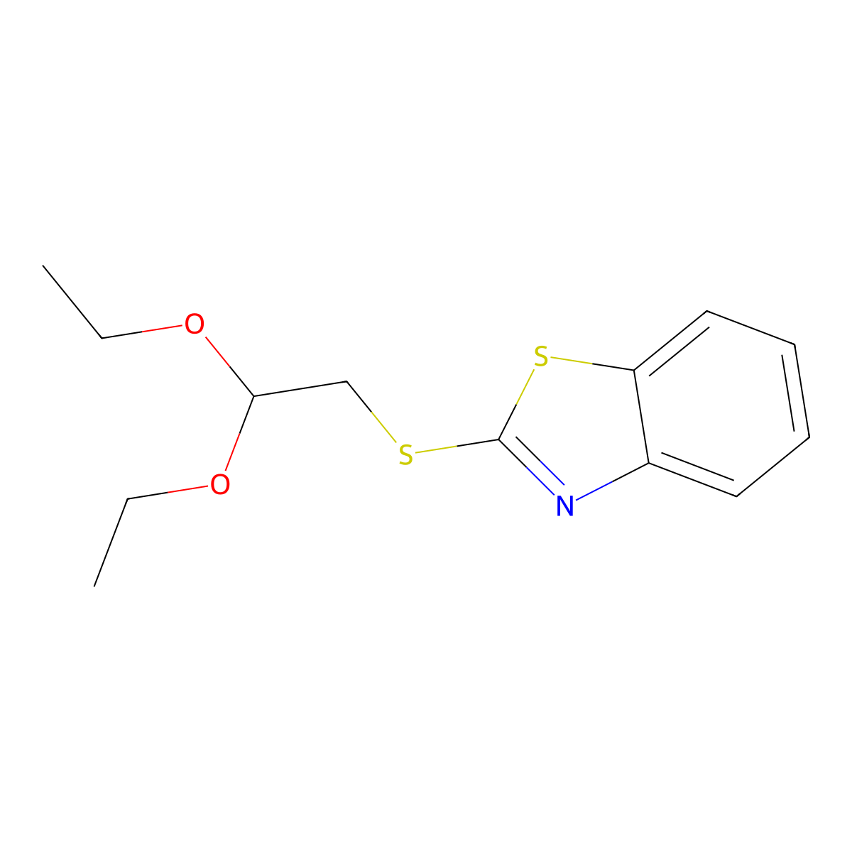 2-[(2,2-Diethoxyethyl)thio]-1,3-benzothiazole molecular structure, CAS 13944-94-0