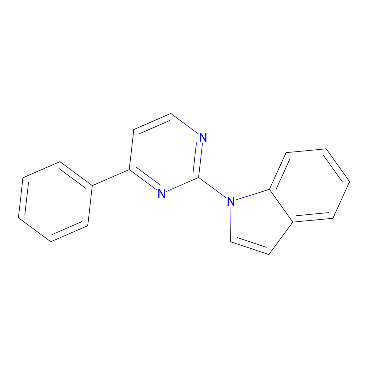 1-(4-Phenylpyrimidin-2-yl)-1H-indole molecular structure, CAS 1394402-27-7