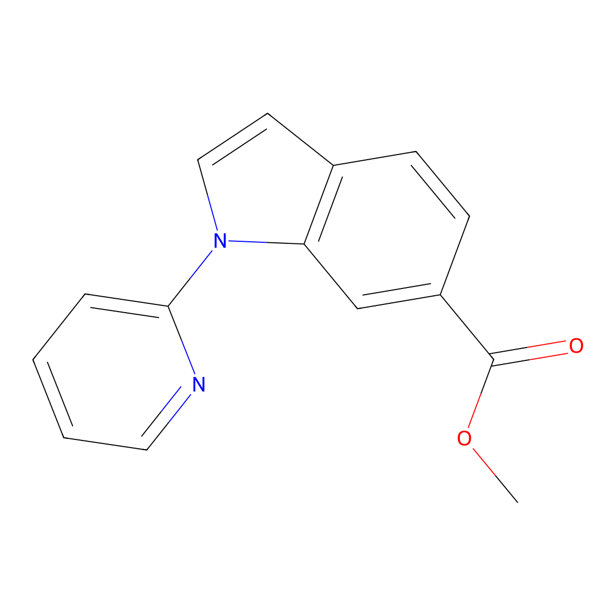 Methyl 1-(pyridin-2-yl)-1H-indole-6-carboxylate molecular structure, CAS 1394402-29-9