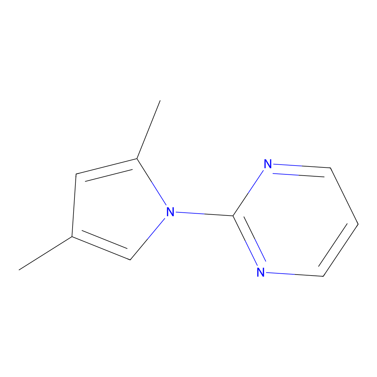 2-(2,4-dimethyl-1H-pyrrol-1-yl)pyrimidine molecular structure, CAS 1394402-31-3