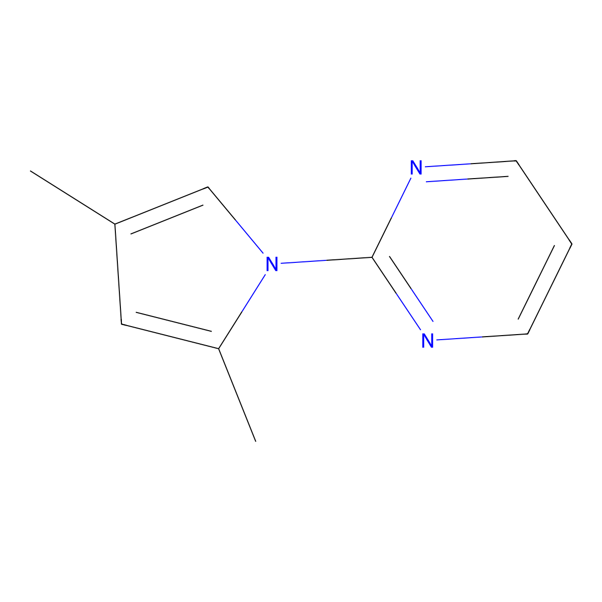 2-(2,4-dimethyl-1H-pyrrol-1-yl)pyrimidine molecular structure, CAS 1394402-31-3