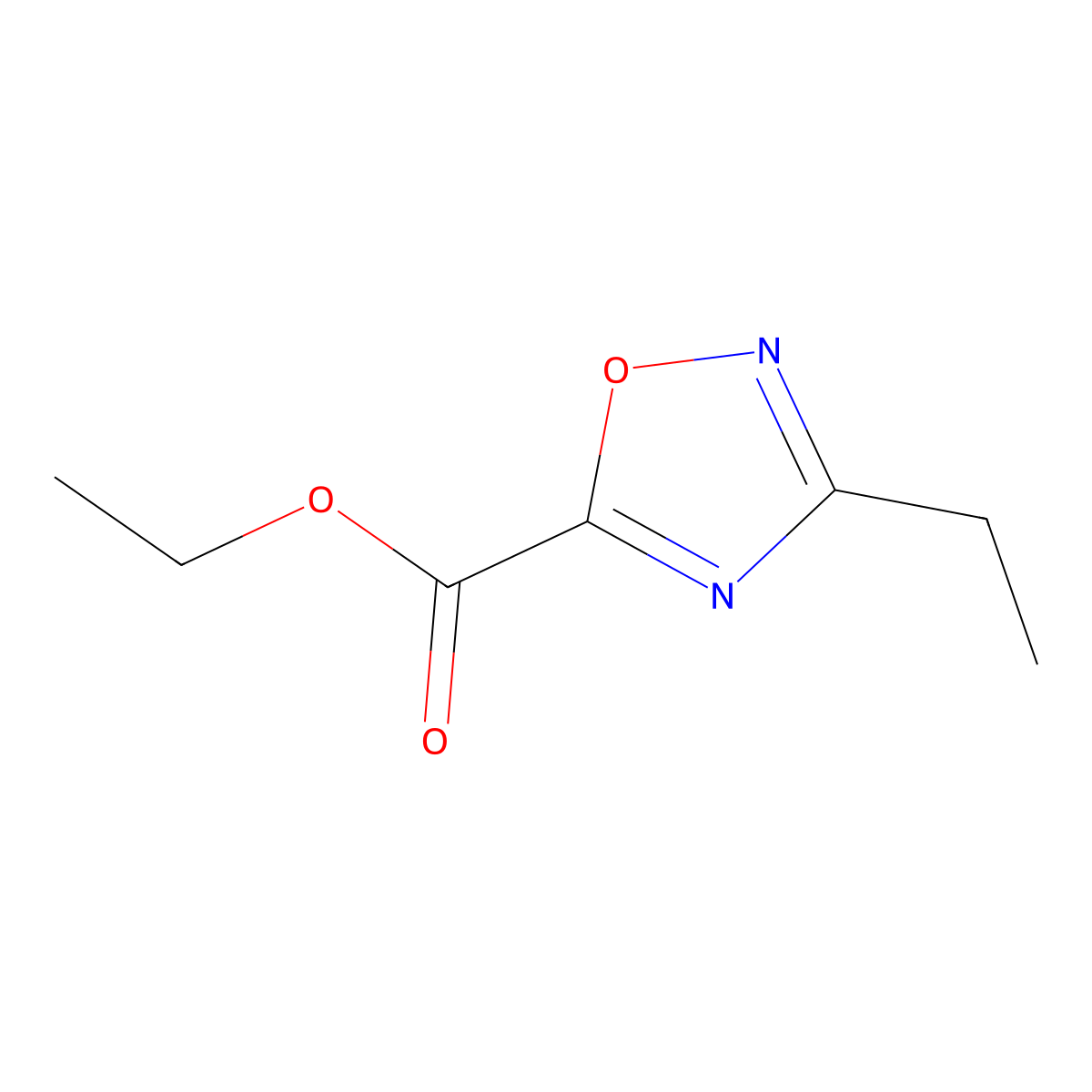 3-Ethyl-(1,2,4)oxadiazole-5-carboxylic acid ethyl ester molecular structure, CAS 139443-40-6
