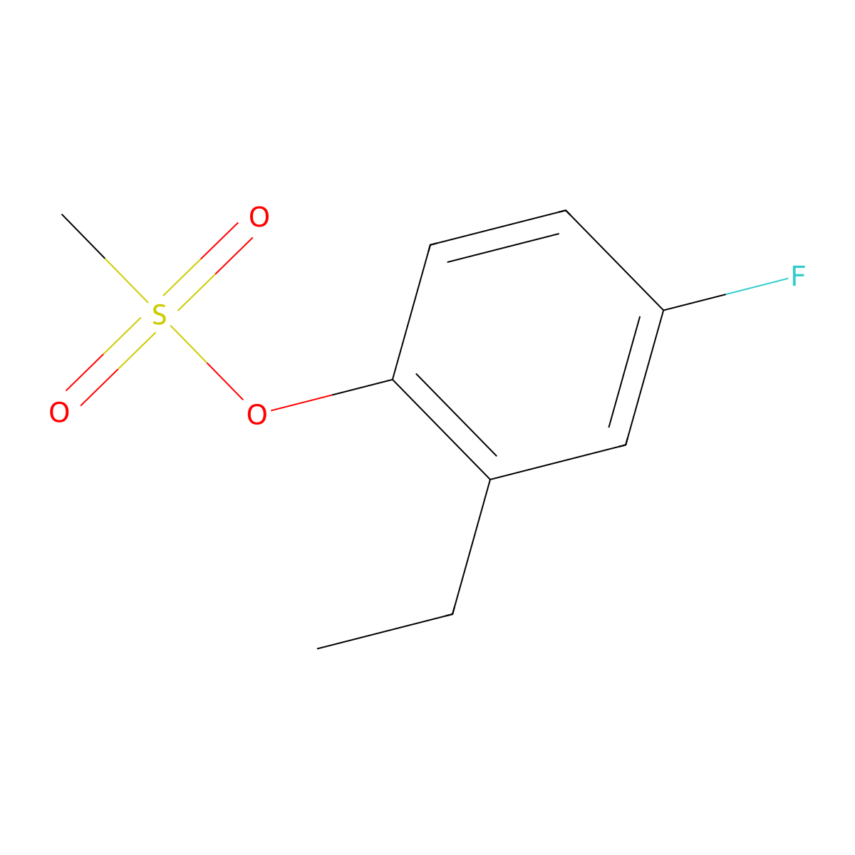 Phenol, 2-ethyl-4-fluoro-, 1-methanesulfonate molecular structure, CAS 139443-60-0