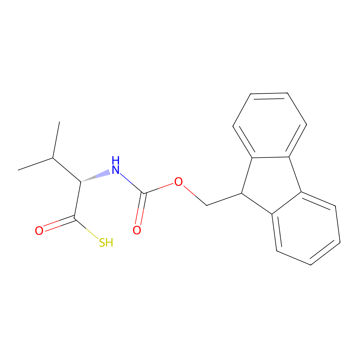 Fmoc-(S)-2-amino-3-methylbutanethioic S-acid molecular structure, CAS 139448-91-2