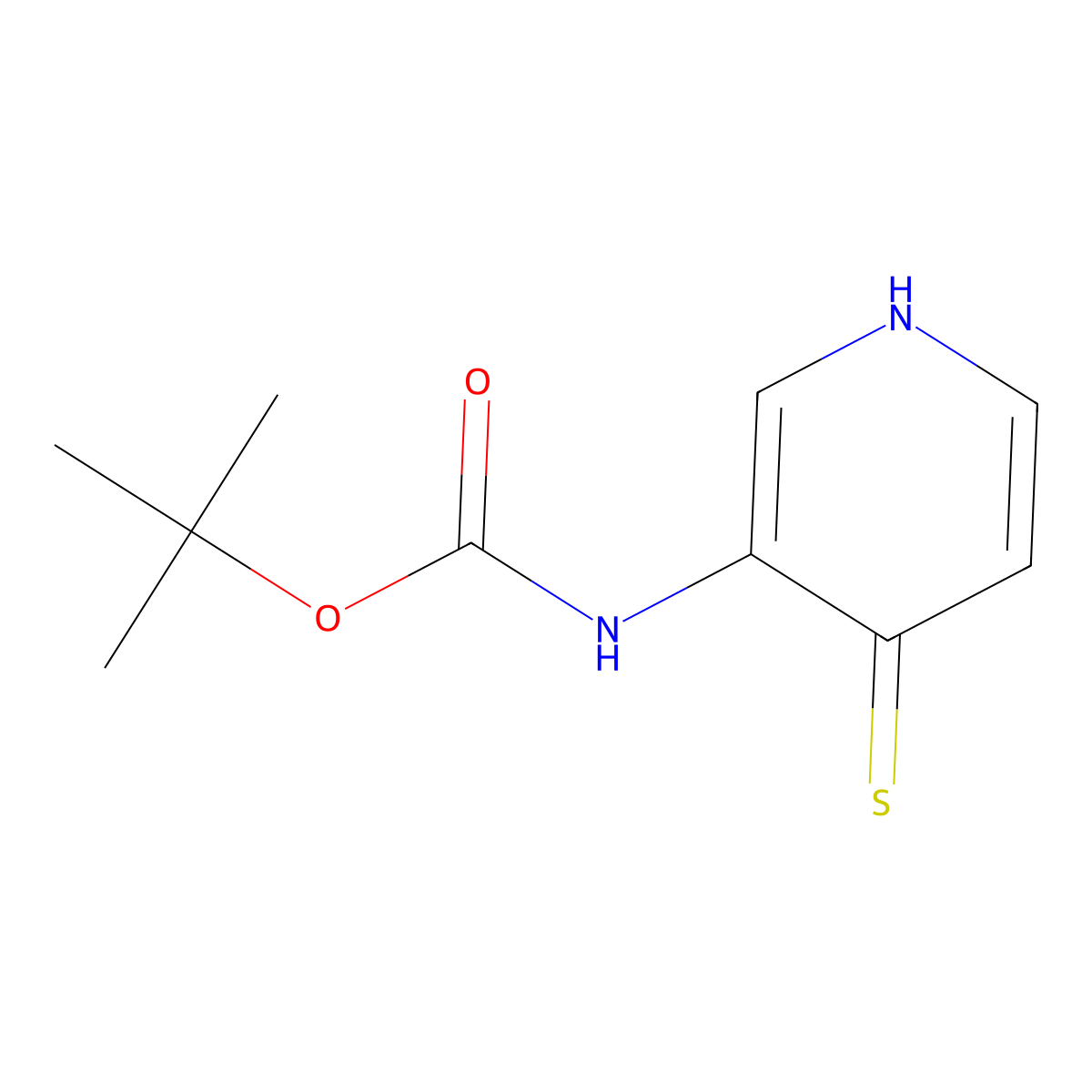 tert-Butyl (4-mercaptopyridin-3-yl)carbamate molecular structure, CAS 139460-10-9