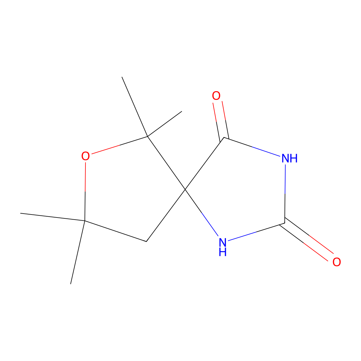 6,6,8,8-Tetramethyl-7-oxa-1,3-diazaspiro[4.4]nonane-2,4-dione molecular structure, CAS 1394631-64-1