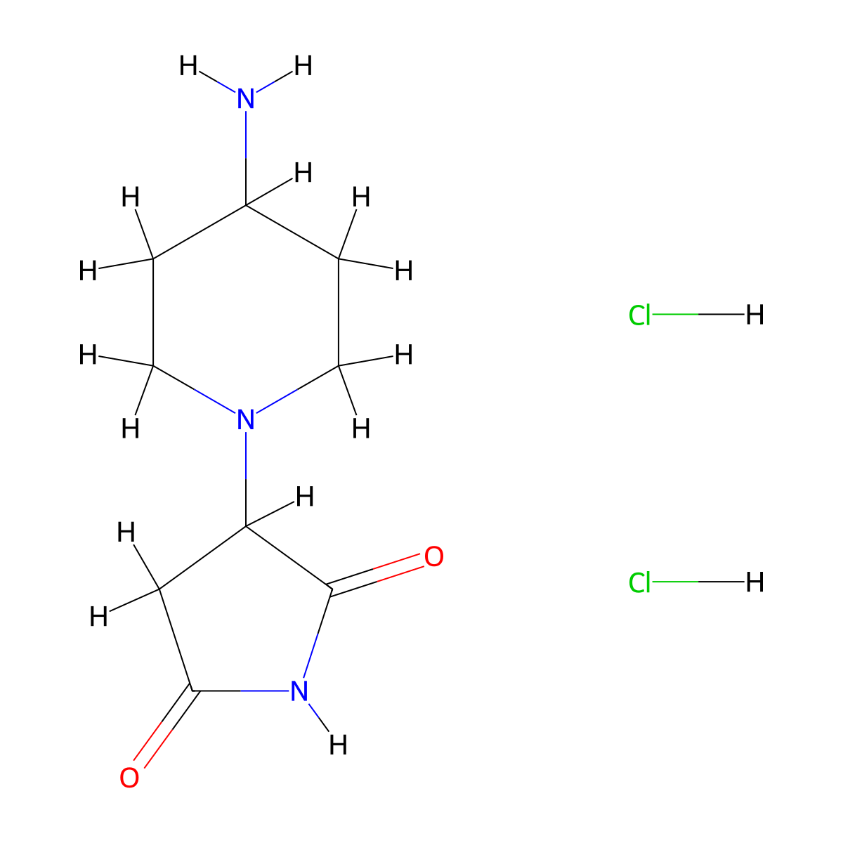 3-(4-Aminopiperidin-1-yl)pyrrolidine-2,5-dione dihydrochloride molecular structure, CAS 1394632-97-3
