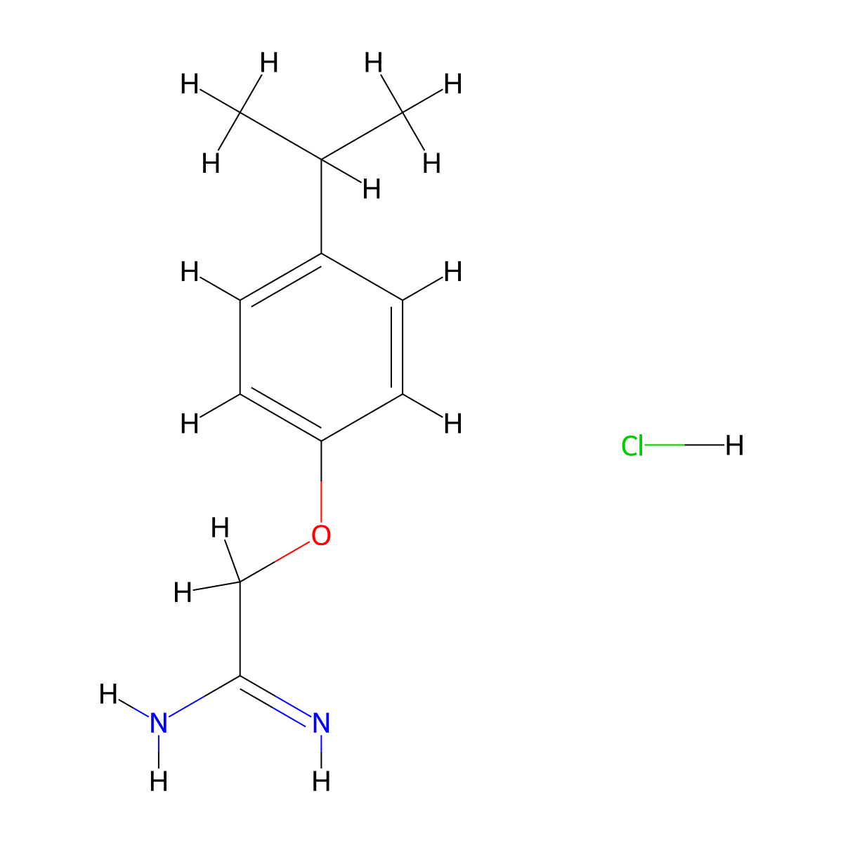 2-[4-(Propan-2-yl)phenoxy]ethanimidamide hydrochloride molecular structure, CAS 1394649-93-4