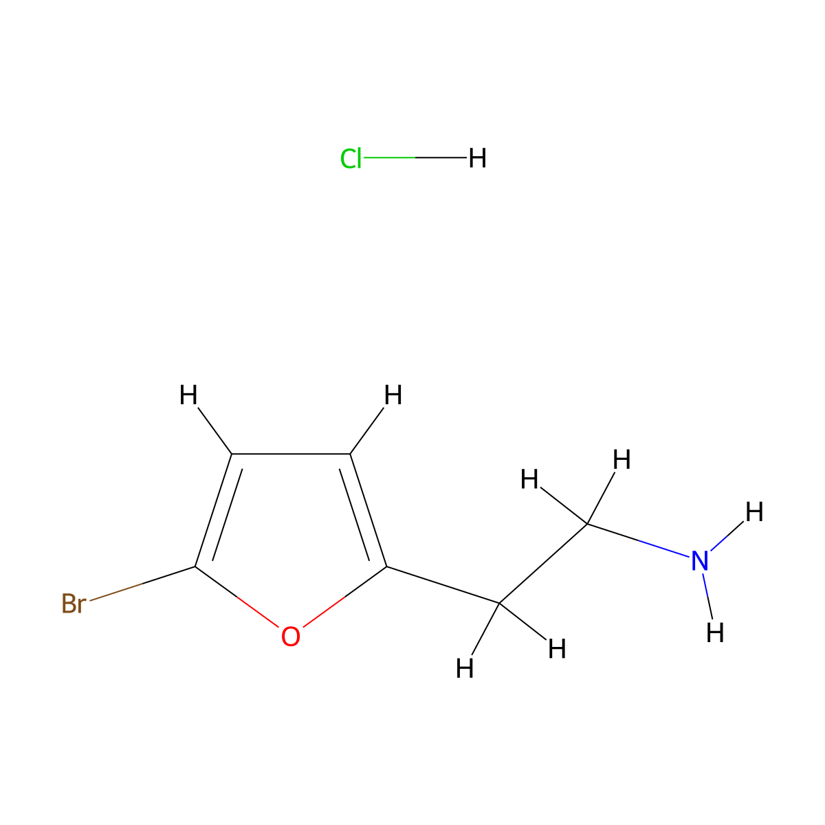 2-(5-Bromofuran-2-yl)ethan-1-amine hydrochloride molecular structure, CAS 1394659-08-5