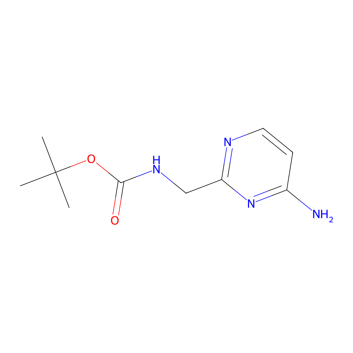tert-butyl N-[(4-aminopyrimidin-2-yl)methyl]carbamate molecular structure, CAS 1394659-73-4
