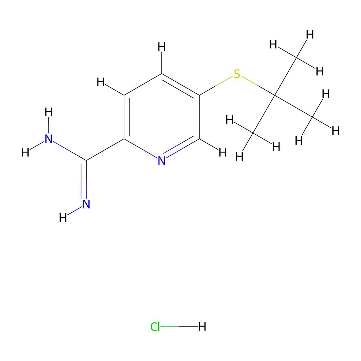 5-(Tert-butylsulfanyl)pyridine-2-carboximidamide hydrochloride molecular structure, CAS 1394668-72-4
