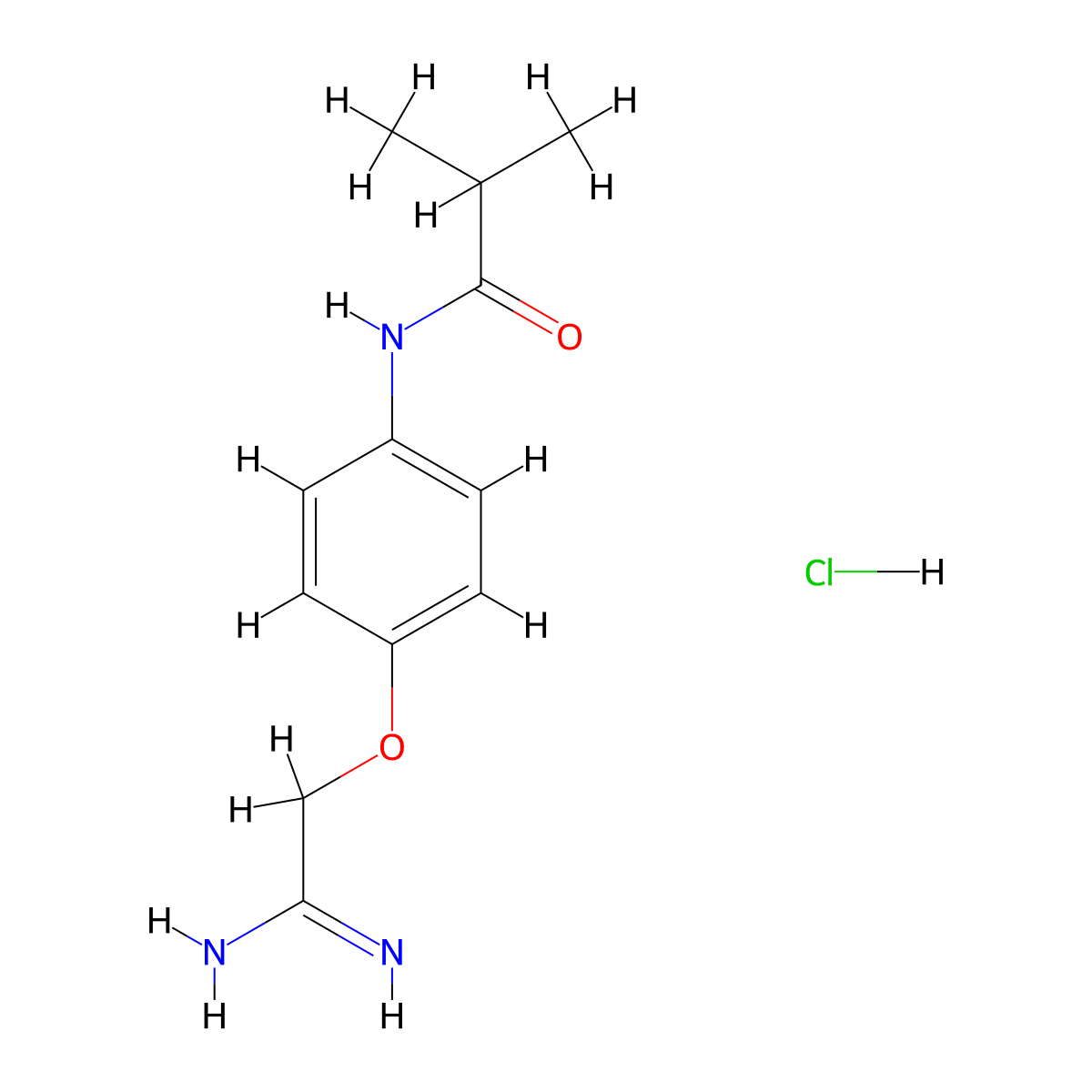 N-[4-(carbamimidoylmethoxy)phenyl]-2-methylpropanamide hydrochloride molecular structure, CAS 1394668-81-5
