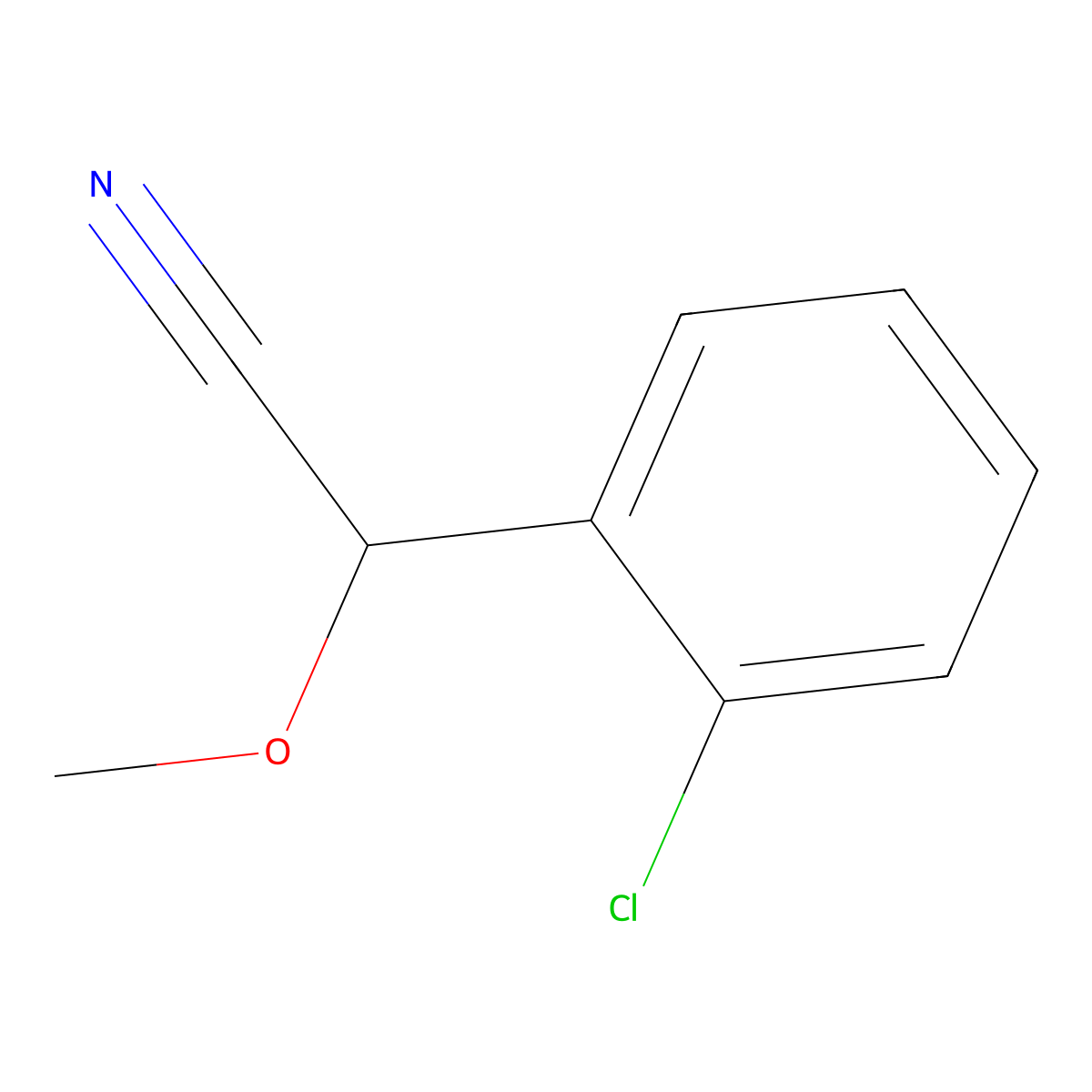 2-(2-Chlorophenyl)-2-methoxyacetonitrile molecular structure, CAS 1394671-01-2