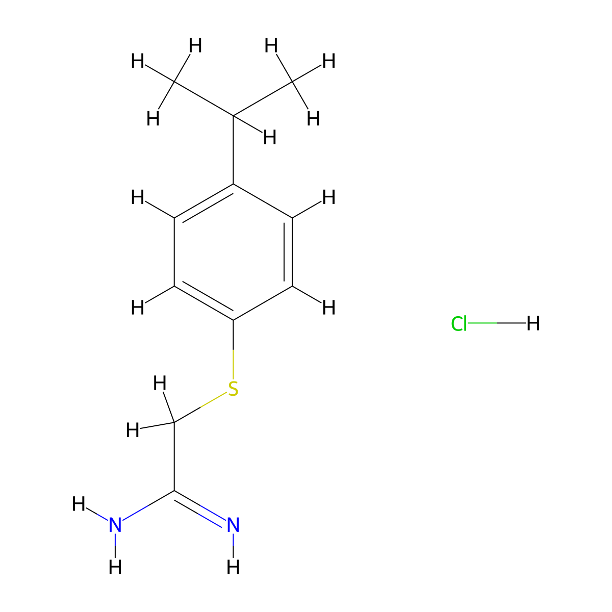 2-{[4-(Propan-2-yl)phenyl]sulfanyl}ethanimidamide hydrochloride molecular structure, CAS 1394675-94-5
