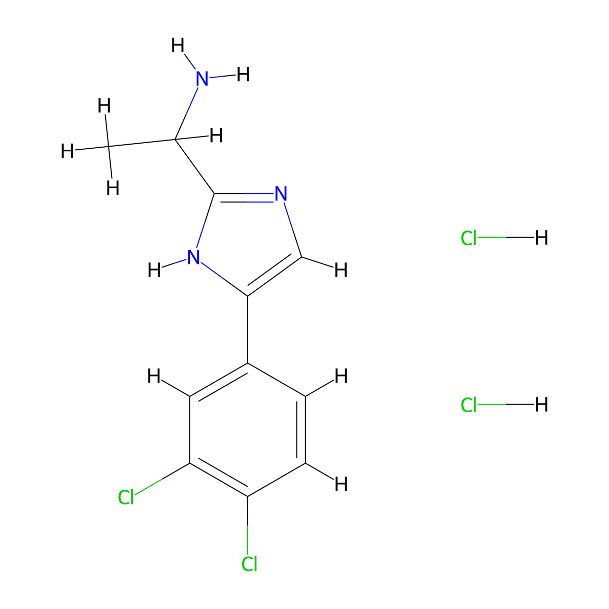 1-[4-(3,4-dichlorophenyl)-1H-imidazol-2-yl]ethan-1-amine dihydrochloride molecular structure, CAS 1394685-74-5