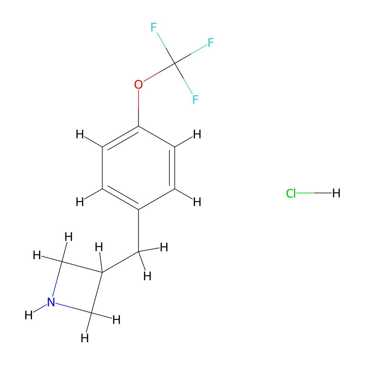 3-((4-(Trifluoromethoxy)phenyl)methyl)azetidine hydrochloride molecular structure, CAS 1394688-94-8
