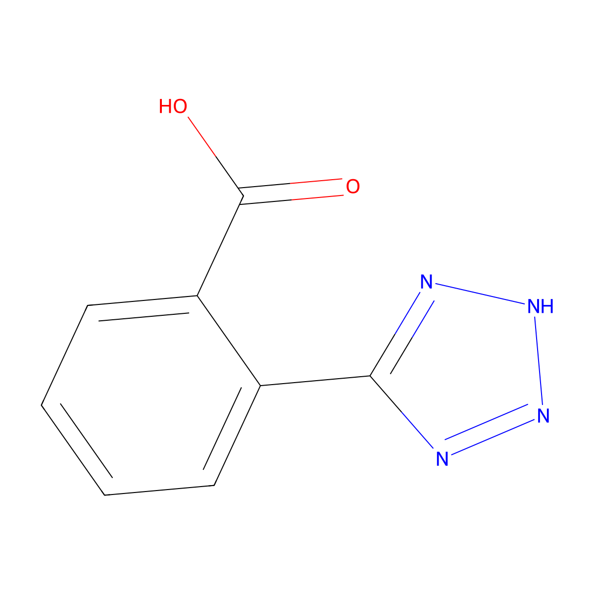2-(1H-1,2,3,4-tetrazol-5-yl)benzoic acid molecular structure, CAS 13947-58-5